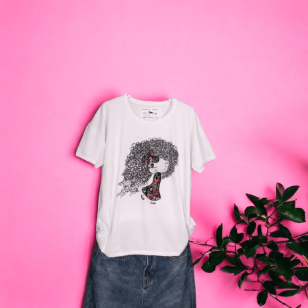 Tricouri - Tricou Dama cu Fetite Alb 6