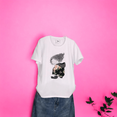 Tricouri - Tricou Dama cu Fetite Alb 8