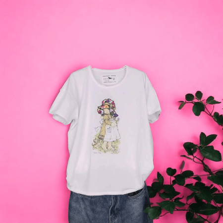 Tricouri - Tricou Dama cu Fetite Alb