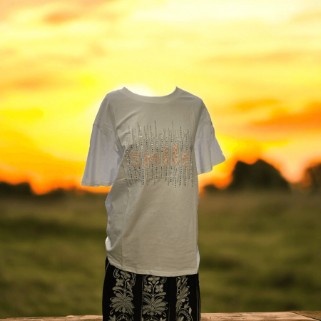 Tricouri - Tricou Dama Alb Smile
