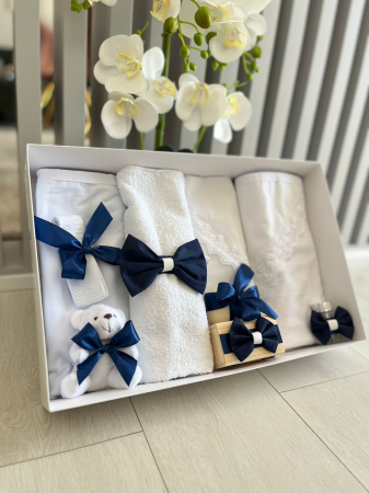 Trusou Botez format din 9 piese cu funda Bleumarin [3]