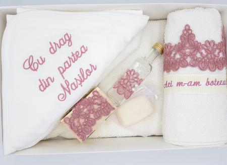 Trusouri - Trusou Botez Fetite brodat - Roz