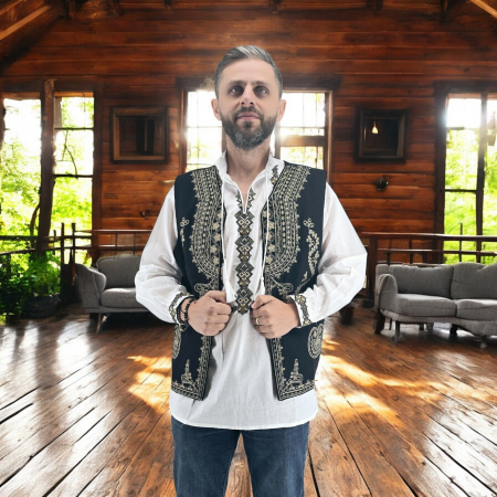 Veste - Vesta barbateasca brodata Lazar - Negru 17