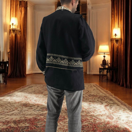 Vesta barbateasca brodata Lazar - Negru 19 [2]