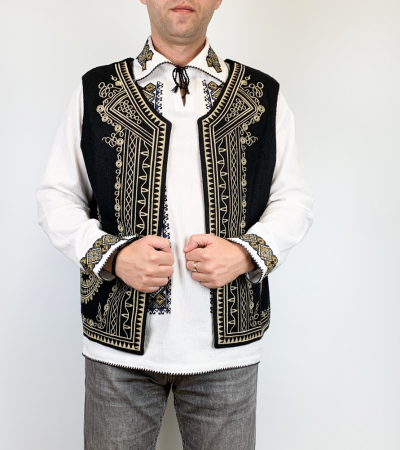 Veste - Vesta barbateasca brodata Lazar - Negru 3