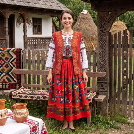 Vesta din stofa traditionala Draga 3 [2]