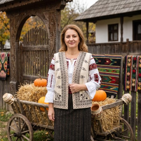 Veste - Vesta din stofa traditionala Dafina
