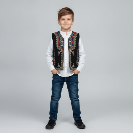 Copii - Vesta traditionala pentru copii cu broderie colorata Marin 8