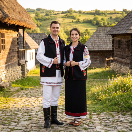 Мъже - Вълнена вест с макова бродерия – Benone