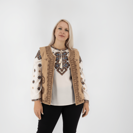 Veste - Vesta traditionala Paula - Piele Intoarsa