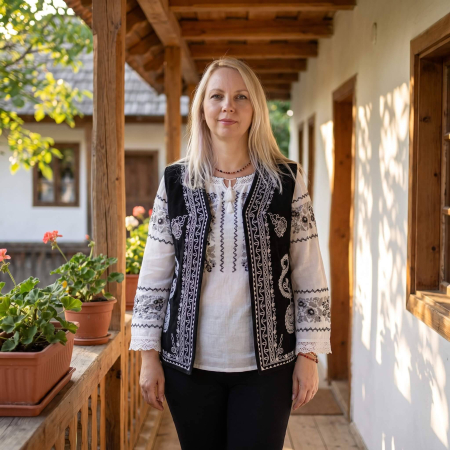 Veste - Vesta traditionala Paula - Piele Intoarsa 4