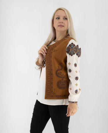 Veste - Vesta traditionala Paula - Piele Intoarsa 6