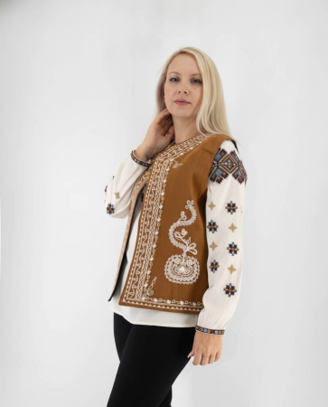 Veste - Vesta traditionala Paula - Piele Intoarsa