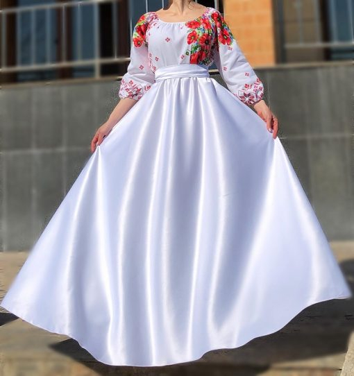 Rochie Traditionala stilizata cu Maci 8