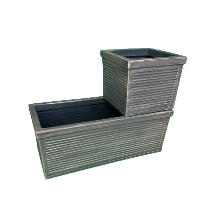 Ghiveci PE modern, dreptunghiular, imitație ceramică, model  LINE XL [2]