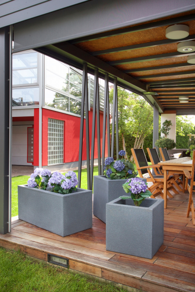 Ghiveci PE modern, dreptunghiular, imitație piatră, model TANGO L [3]