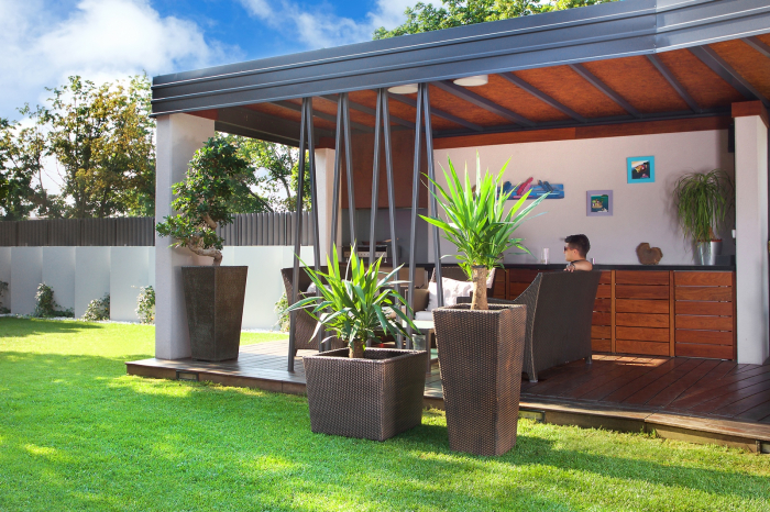 Ghiveci PE modern, pătrat, imitație bambus, model BAMBUS XXL [2]