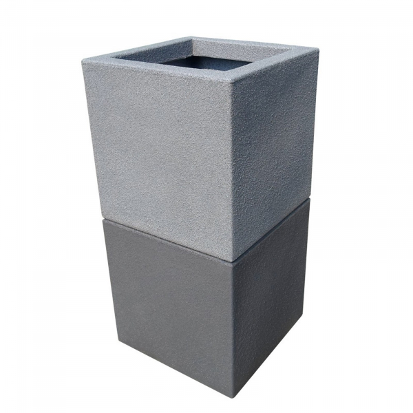 Ghiveci PE modern, pătrat, imitație piatră, model TANGO S [3]