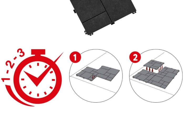 Set 6 dale terasa din compozit, model Mozaic 30cmx30cm, culoare antracit [7]