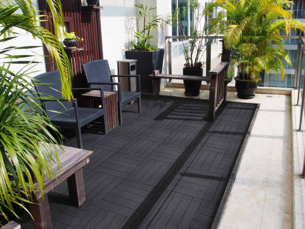 Set 6 dale terasa din compozit, model Cosmopolitan, 30cmx30cm, culoare antracit [2]