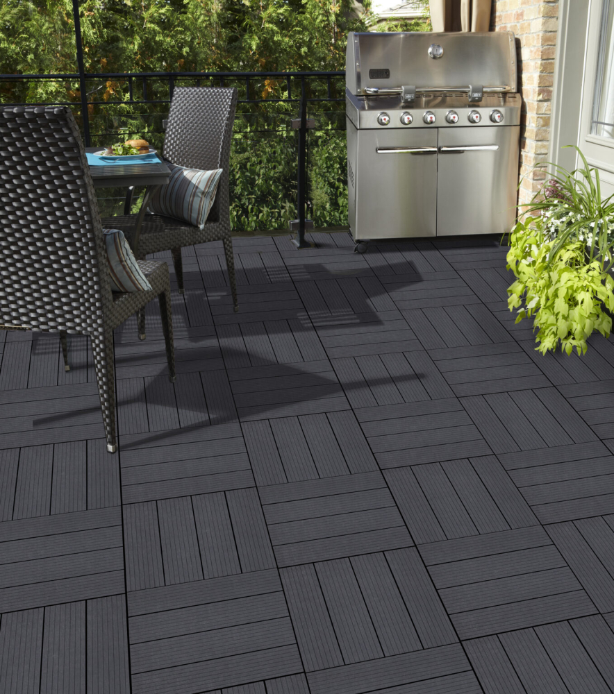 Set 6 dale terasa din compozit, model Cosmopolitan, 30cmx30cm, culoare antracit [4]