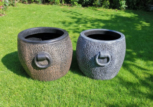 Ghiveci PE vintage, rotund, imitație piatră, model STONE XL [2]