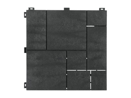 Pardoseli terase si gradina - Set 6 dale terasa din compozit, model Mozaic 30cmx30cm, culoare antracit