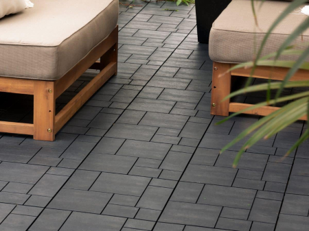 Set 6 dale terasa din compozit, model Mozaic 30cmx30cm, culoare antracit [1]