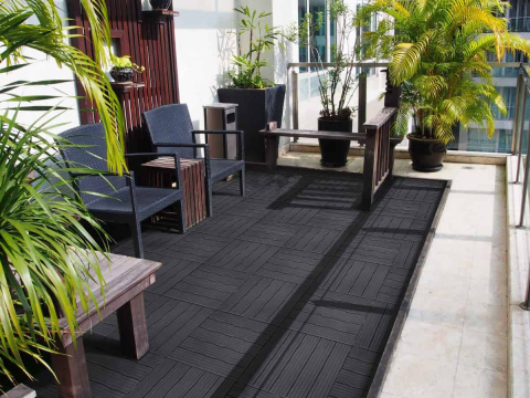 Set 6 dale terasa din compozit, model Cosmopolitan, 30cmx30cm, culoare antracit [1]