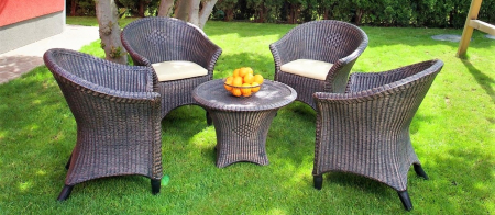 Mobilier si accesorii de gradina - Set Rattan PE Masă RATTAN 680 cu 4 scaune, imitație ratan