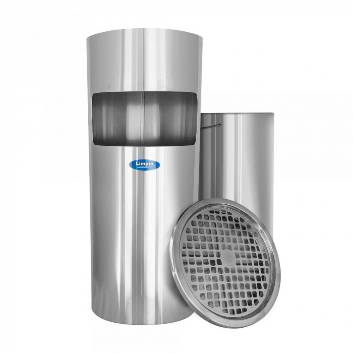 Cos gunoi inox cu scrumiera 20 litri [2]