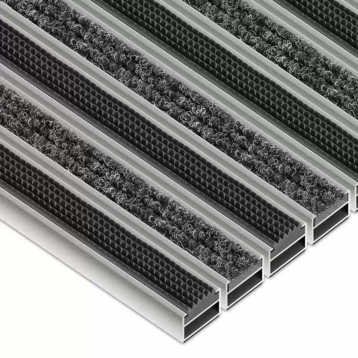 Stergator aluminiu de intrare cu insertie de cauciuc-textil 17RT mm [2]