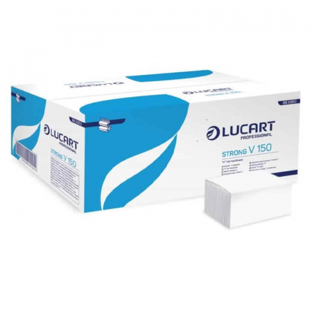 Prosoape pliate - Prosoape hartie pliate extra albe, 2 straturi, V150 Lucart Strong