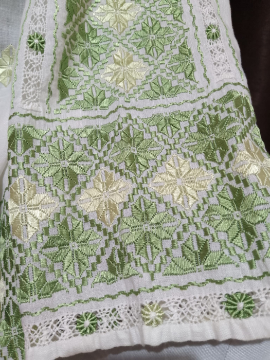 Tunica brodata manual cu matase pe panza topita premium(amestec in si bumbac) [7]