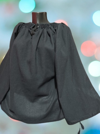 Bluze tip ie - Bluza simpla tip ie, din panza de bumbac culoare neagra
