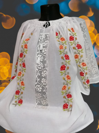 Ii traditionale cu maneca scurta - Ie traditionala cusuta manual