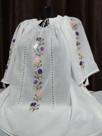 Ii traditionale cu maneca scurta - Ie traditionala cusuta manual