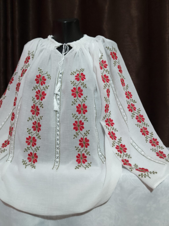 Ii traditionale cu maneca lunga - Ie traditionala cusuta manual pe panza topita
