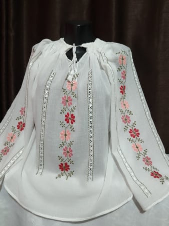Ii traditionale cu maneca lunga - Ie traditionala cusuta manual pe panza topita