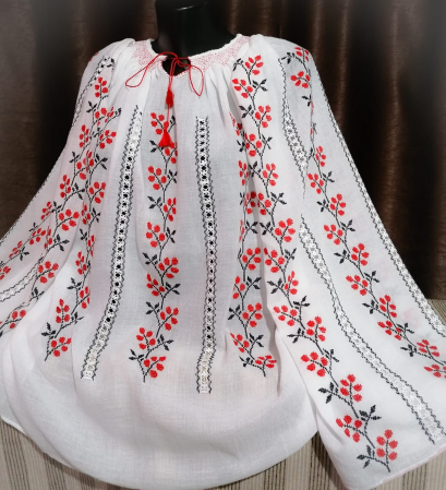 Ii traditionale - Ie traditionala cusuta manual pe panza topita