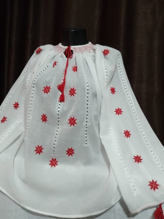 Ii traditionale cu maneca lunga - Ie traditionala cusuta manual pe panza topita
