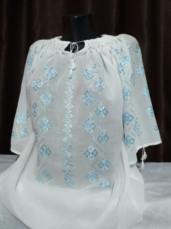 Ii traditionale cu maneca scurta - Ie traditionala cusuta manual pe panza topita(bumbac)