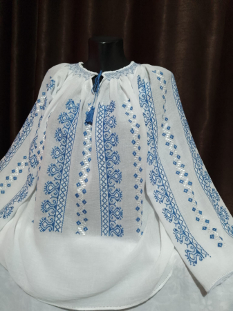 Ii traditionale cu maneca lunga - Ie traditionala cusuta manual pe panza topita