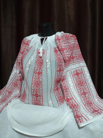 Ii traditionale - Ie traditionala cusuta manual pe panza topita