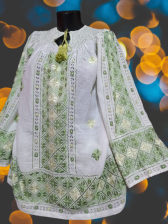 Tunica brodata manual cu matase pe panza topita premium(amestec in si bumbac) [1]