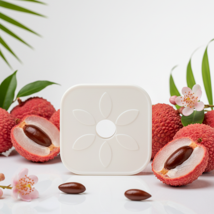 Solid Polymer Air Freshener for Small Spaces with Reusable Holder + Litchi Exotic Boutique Refill [5]
