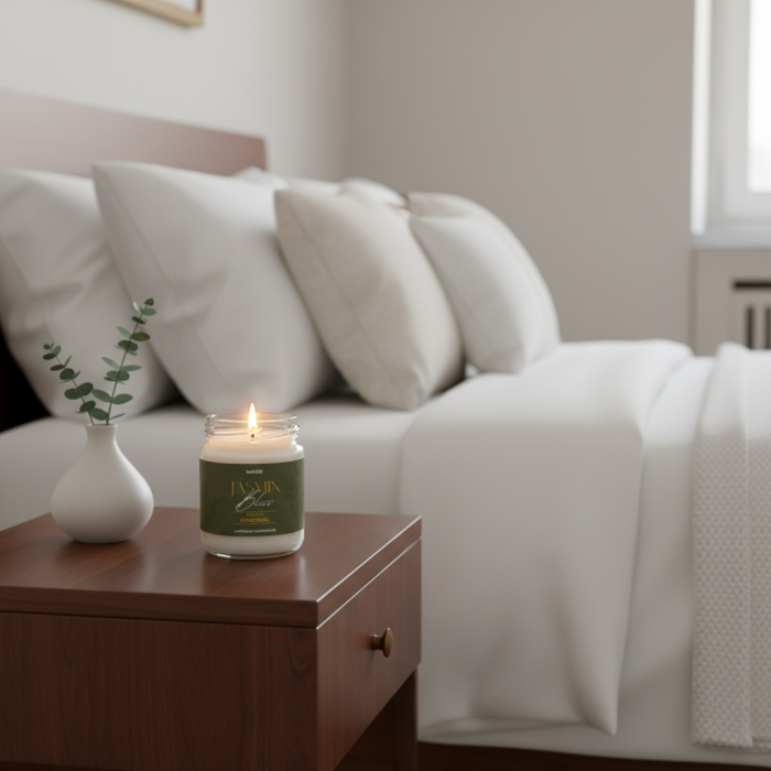 Jasmin Bliss- Lumânare parfumată cu iasomie albă, lemn de cașmir și chihlimbar [2]