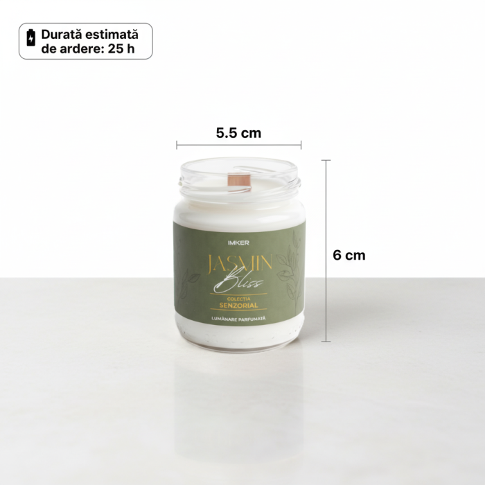 Jasmin Bliss- Lumânare parfumată cu iasomie albă, lemn de cașmir și chihlimbar [7]