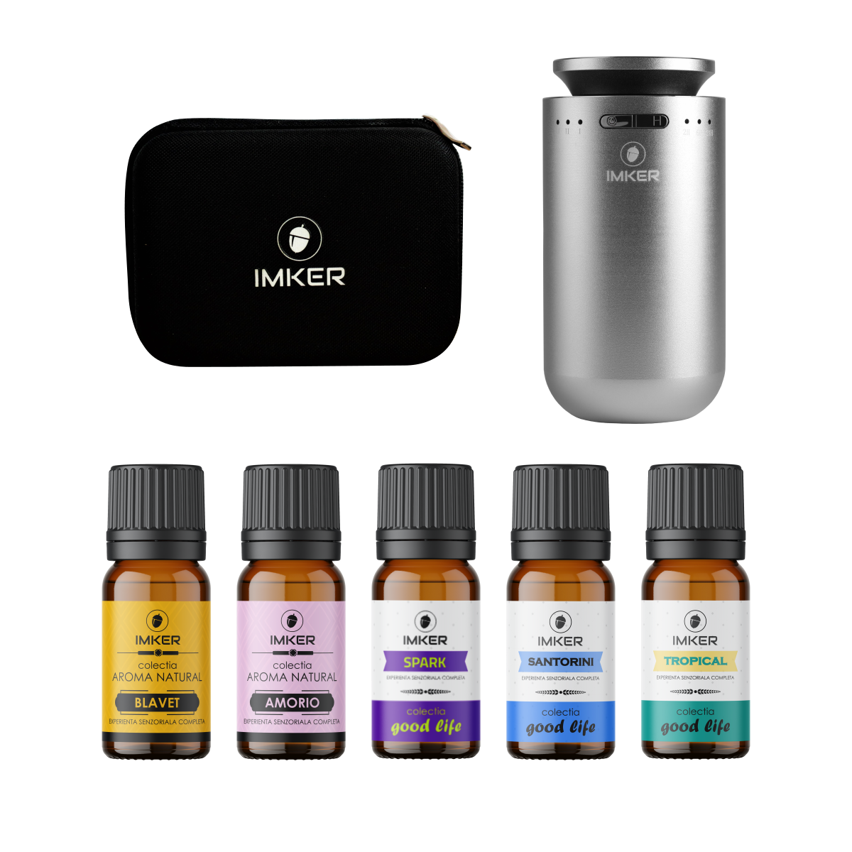Package Professional smart aroma diffuser IMKER AromaLUX XS04.AC, bag and five refill scents [9]