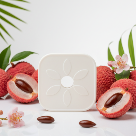 Solid Polymer Air Freshener for Small Spaces with Reusable Holder + Litchi Exotic Boutique Refill [4]